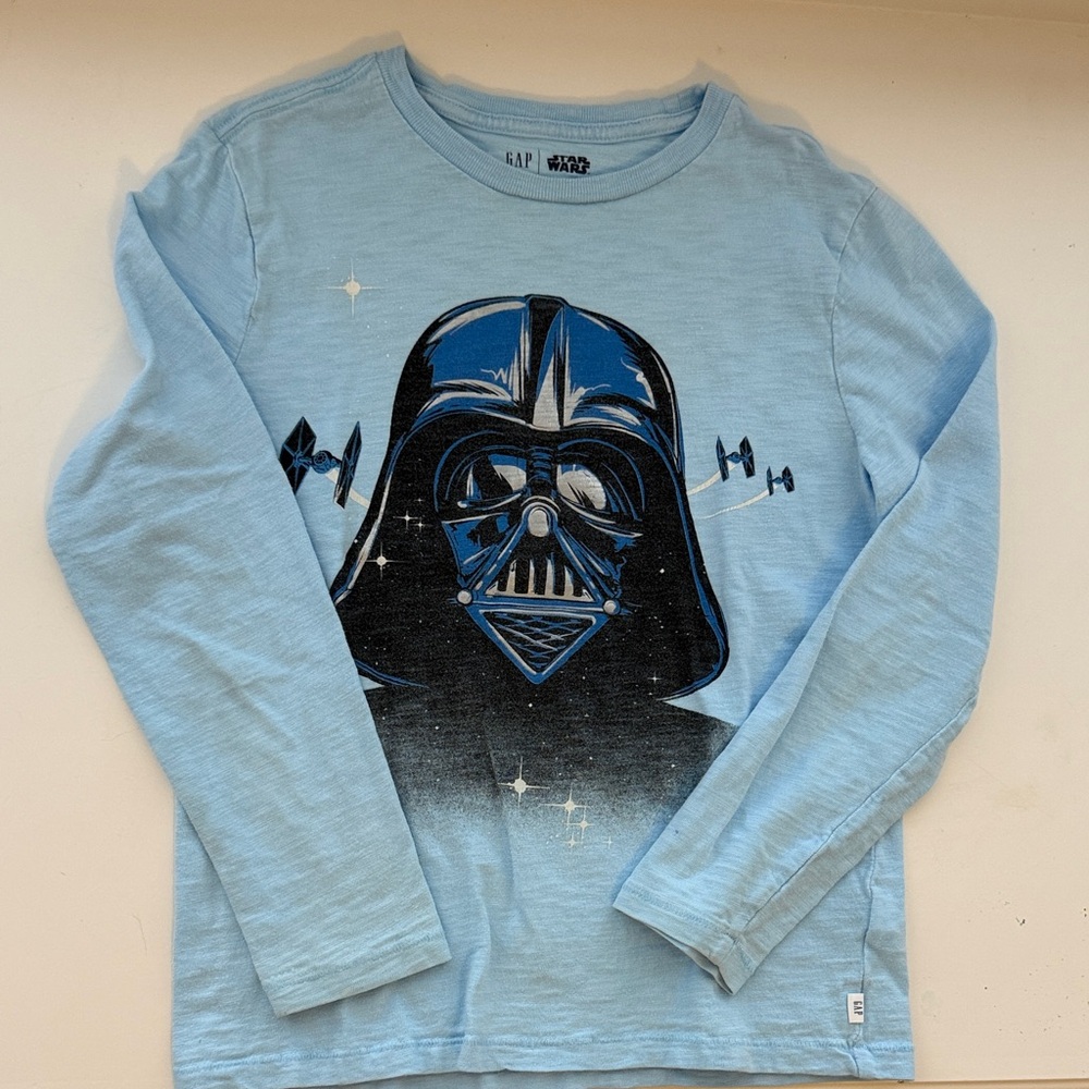 GAP Kids Light Blue Darth Vader Long Sleeve Tee